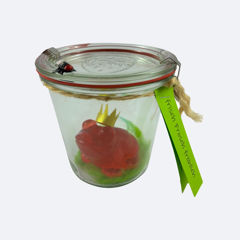 Frosch im Glas