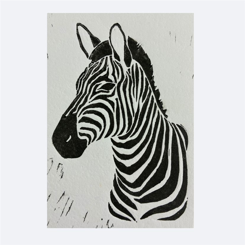 Linoldruck Tier